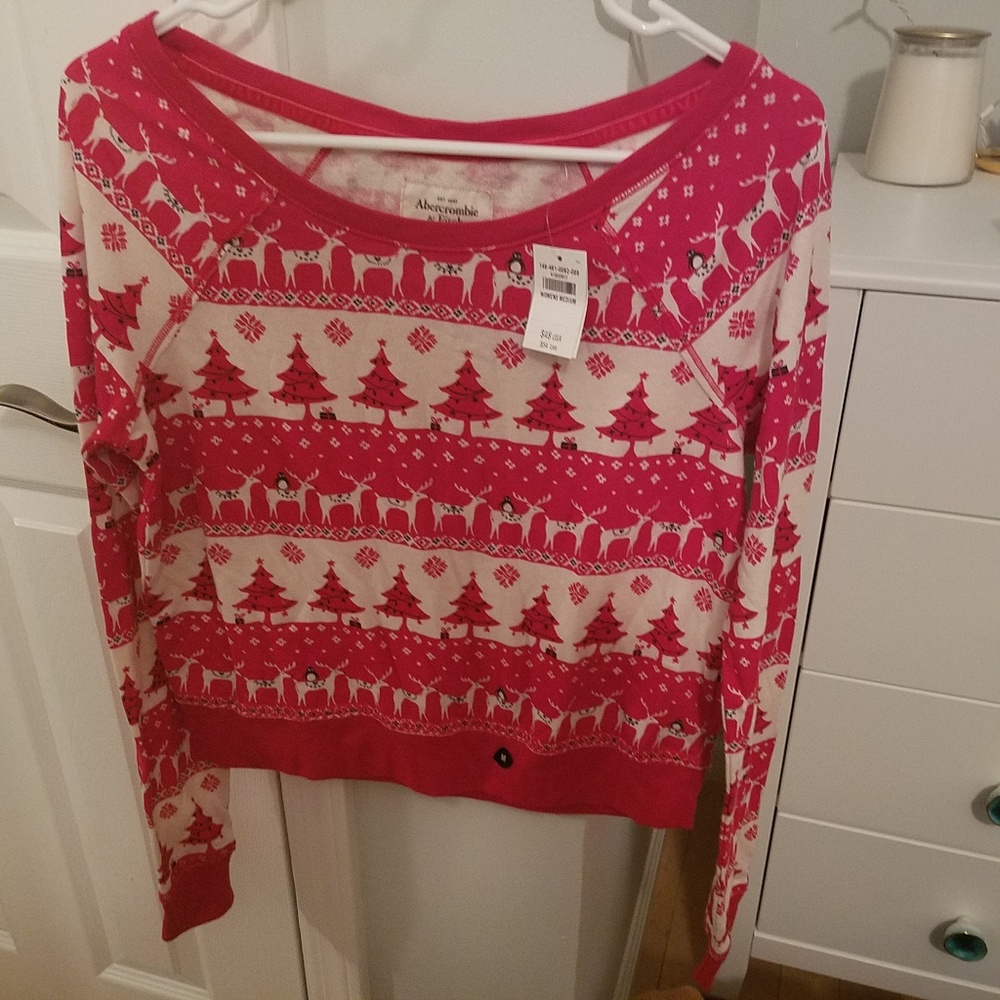 NWT Abercrombie & Fitch Fair Isle Christmas Shirt